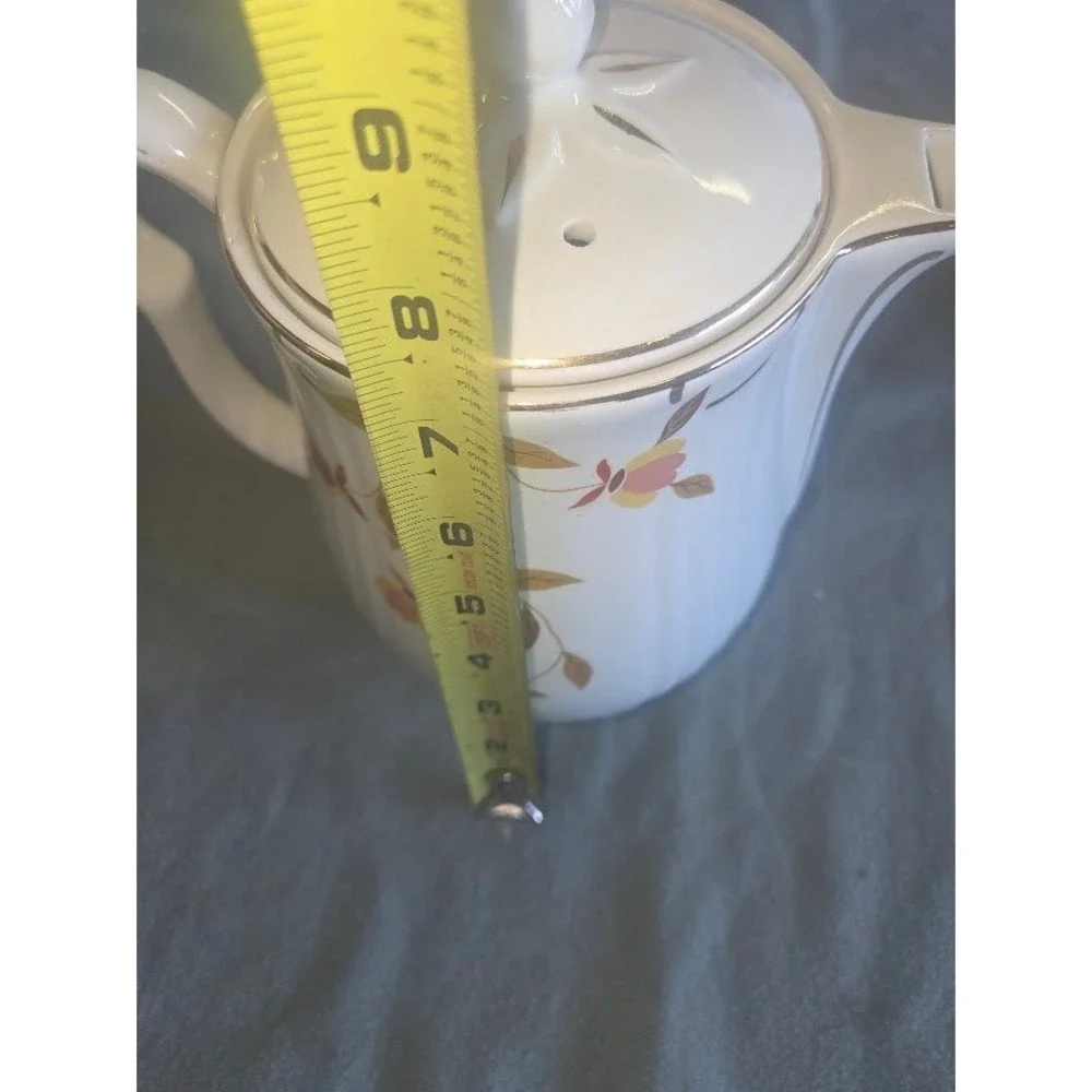 Vintage Hall Superior Quality Kitchenware Autumn Leaf Coffee Pot with Lid